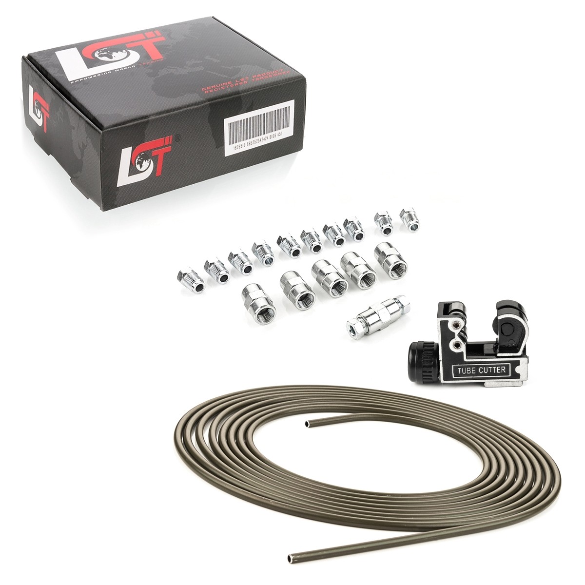 5m steel line brake pipe set with 5 connectors Ø 4,75mm for MINI
