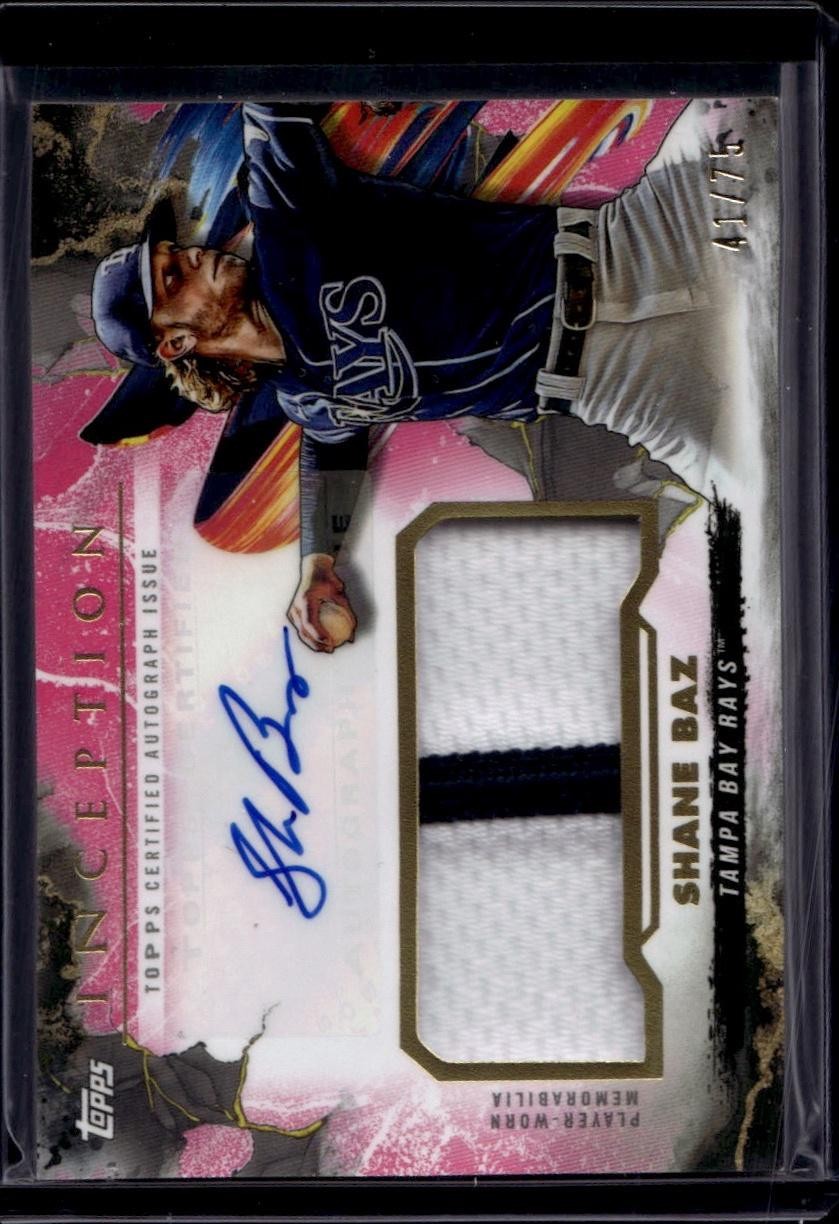 2023 Topps Inception #IAP-SB Shane Baz Inception Autograph Patch Magenta #/75