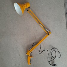 Vintage Gelenkarmleuchte Architektenlampe Gelb Original 70s 80s Klemmlampe Loft