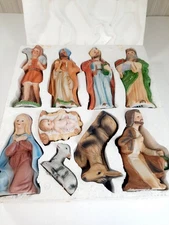 Vtg Homco Nativity Set Complete 9 Pieces 6/7 Inches Damaged 