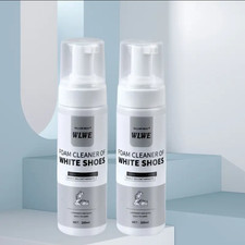 2Pcs White Shoe Cleaner Foam Whitener Stain Remover Sneaker Cleaning Kit