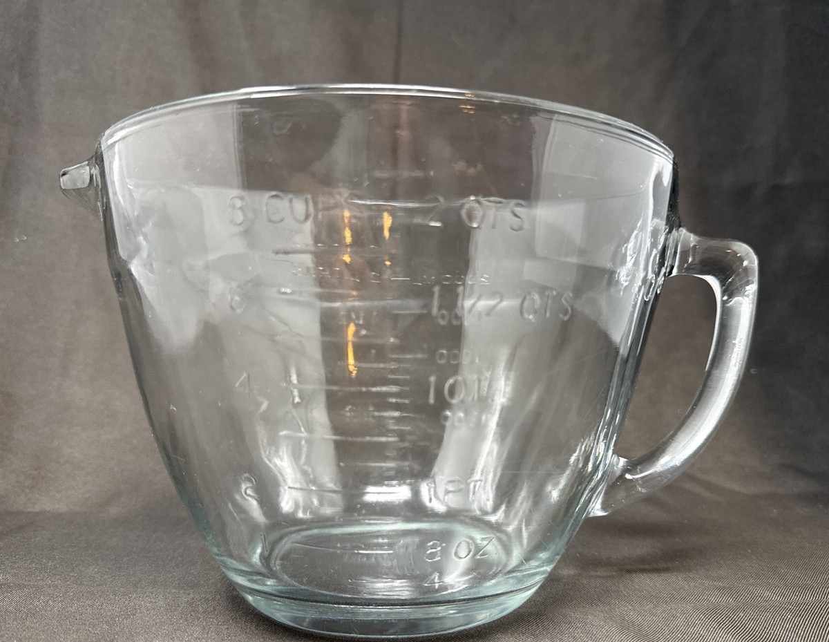 Pampered Chef 8 Cup 2 Qt Glass Measuring Mixing Batter Bowl Old Chicken  Logo | eBay