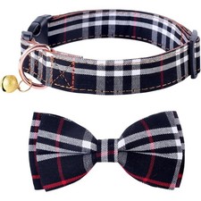Dog Collar with Bow Tie- Adjustable pet Collar for Dogs with Plastic Buckle