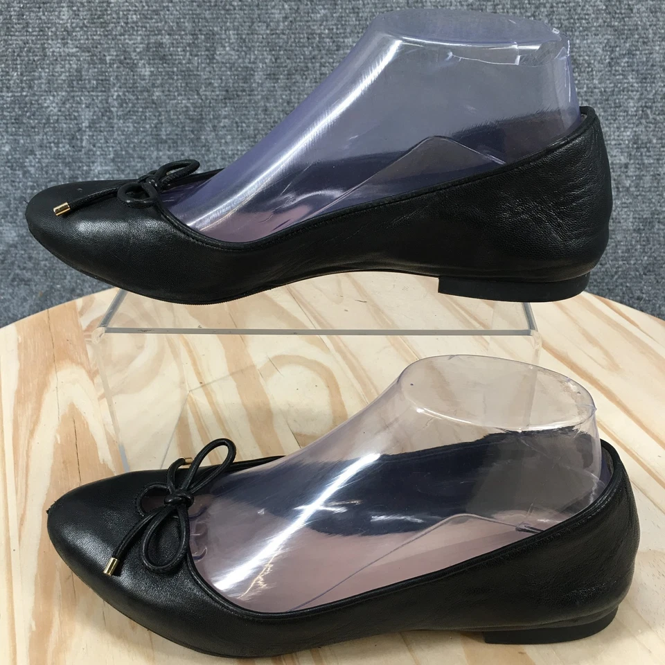 Stuart Weitzman Shoes Womens 6.5 B Casual Slip On Ballet Flats Black Leather - Image 2 of 4