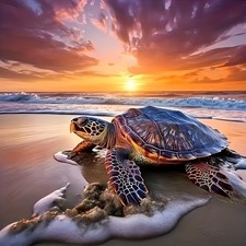 Diamond Art Kits for Adults Sea Turtle, DIY 5D Diamond Painting Kit for Beginner