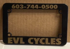 EVL CYCLES - MOTORCYCLE License Plate DEALER FRAME