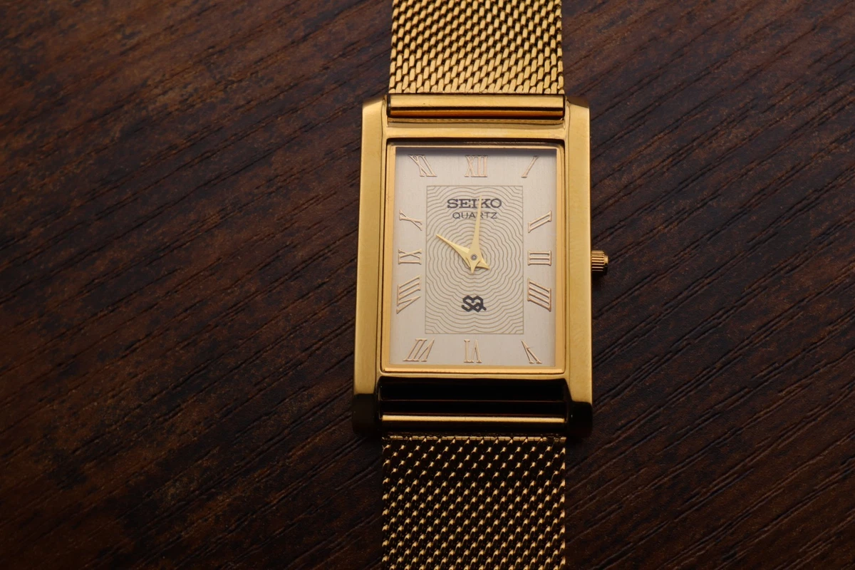 Seiko Gold Plated Band Rectangle Wristwatches for sale | eBay display picture 1