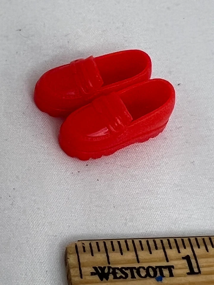 Кукольные туфли Barbie от Mattel ~ винтажные повседневные туфли КРАСНЫЕ ЛОФЕРЫ ПЕННИ 90-е - Изображение 3 из 4