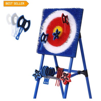 Portable Axe Throwing Target Set with 8 Axes - Perfect for Indoor & Outdoor Fun