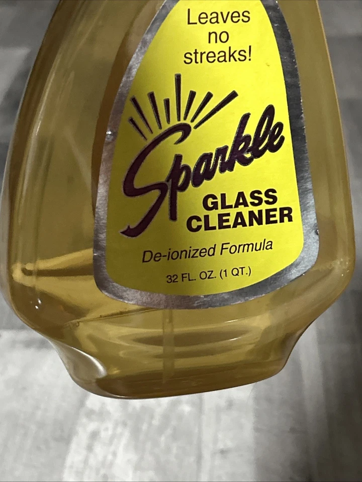 Limpiador de vidrio brillante vintage botella de plástico spray película utilería 32 oz W23 Foto 2 de 4