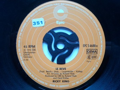 Ricky King Le Reve 7'' Epic EPCS4688 EX 1976 German