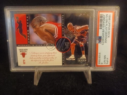 Michael Jordan 1996 Upper Deck Viewpoints Rare Insert Card #VP8 Graded PSA 8