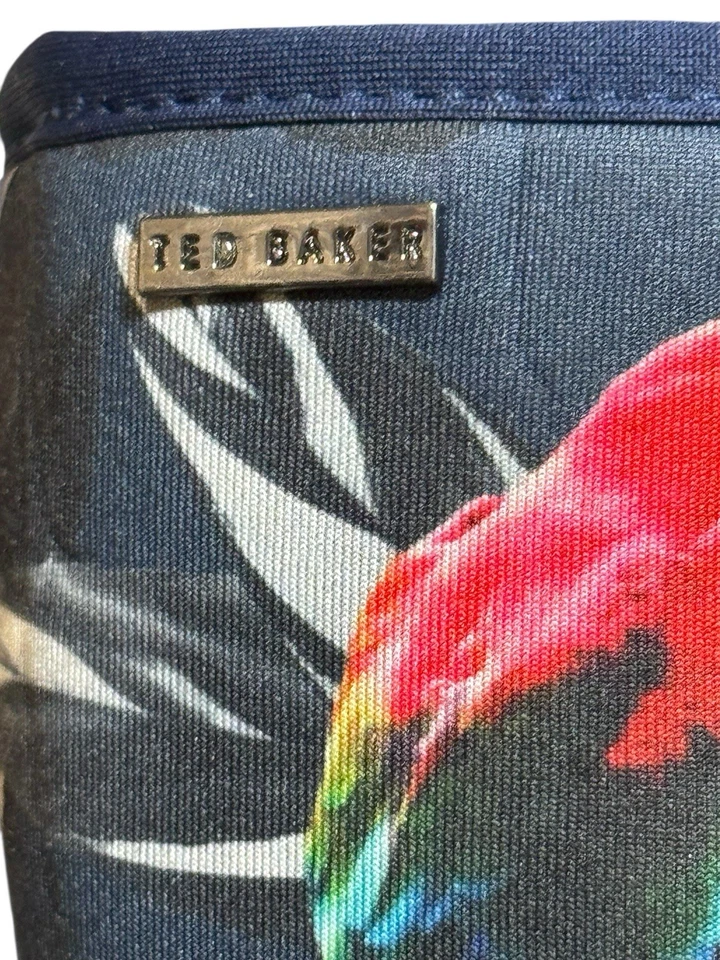 Ted Baker Hombre Sauldi Tobogán Azul Oscuro Tropical Verano Loro Talla 42 (9 EE. UU.) Foto 3 de 4