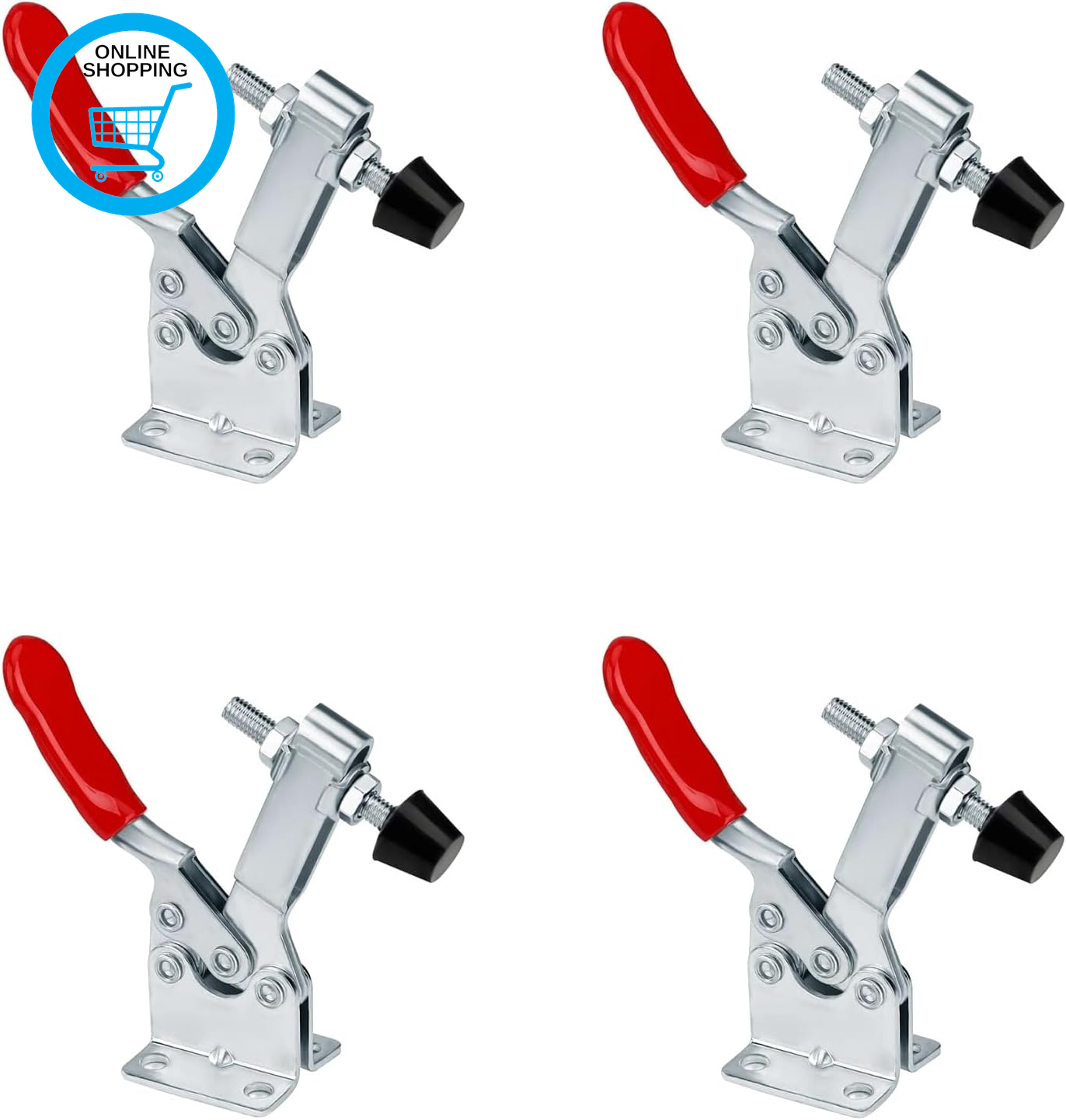 4 Pack Toggle Clamp GH-201-B, 198Lbs Hold down Clamps for Woodwork, Antislip Hor