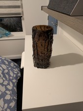 WHITEFRIARS GLASS LARGE BARK VASE 9" - 9691 CINNAMON