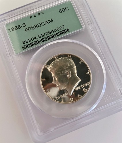 PCGS PR66 1963 Franklin Proof & 1968-S PR68 DCAM Kennedy half dollars - Picture 4 of 9