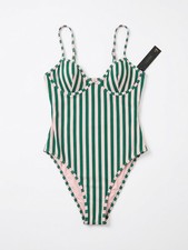Victoria's Secret Swim Heritage Stripe Balconette Cheeky One-Piece Swimsuit S