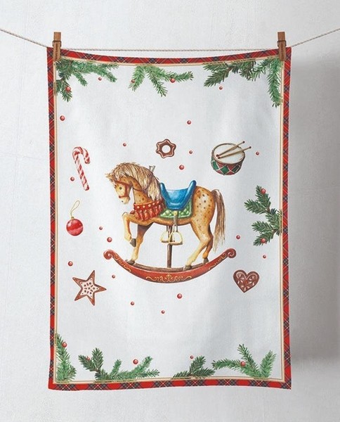 Geschirrtuch, KüChentuch Rocking Horse | Schaukelpferd Ambiente | Weihnachten-image