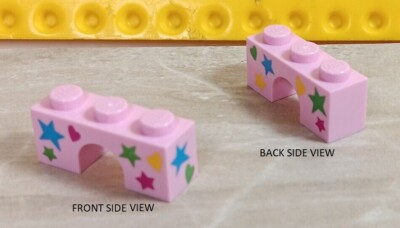 LEGO Hearts Stars Arch 1x3x2 Printed PINK Girl Colors Brick Unikitty Legs