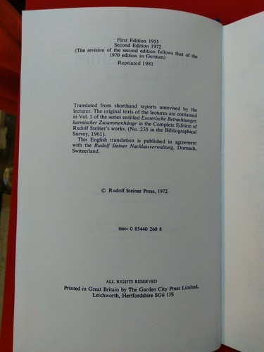 Rudolf Steiner - Karmic Relationships Vol 1 - Esoteric Occult Anthroposophy Rare - Bild 3 von 6