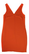 Lauren Ralph Lauren Women's Viena Orange V Neck Shift Lined Dress Ret $145 New