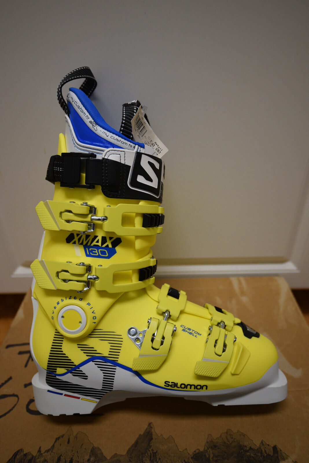 Salomon X MAX 130 Ski Boots White/Yellow 295mm 25/25.5 - Brand New