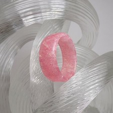 Pink Gold Holographic Pearl Acrylic Resin Ring - Men's or Women's - Handmade