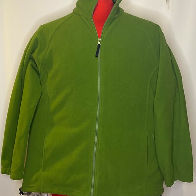 Bass Pro Shops Womens Green Long Sleeve Outdoor Zip Up Fleece Jacket Size  XL