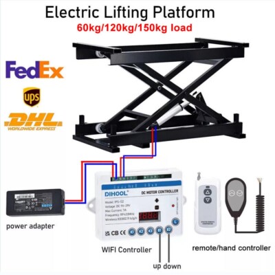Electric Lifting Platform 60KG/120KG/150KG Load 485mm Stroke WIFI Control 12/24V