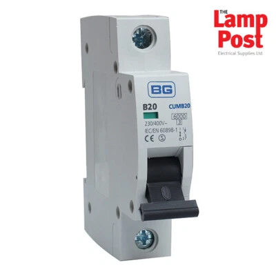 BG - BRITISH GENERAL BG CUMB20 - British General 20A 20 Amp SP MCB Miniature Circuit Breaker Fuse