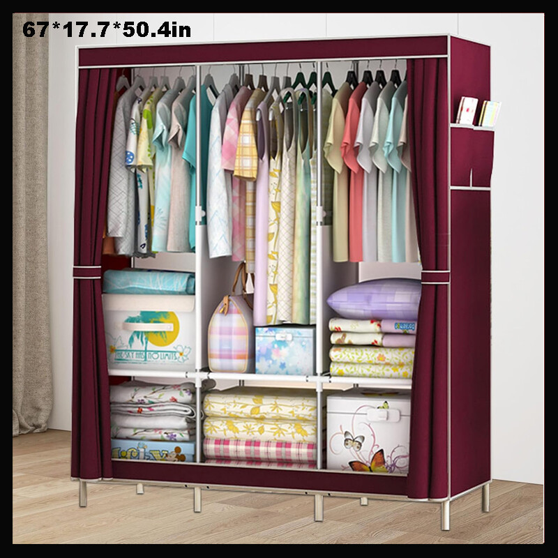 Portable Waterproof Fabric Closet Wardrobe Storage Organizer Shelf Rack-image