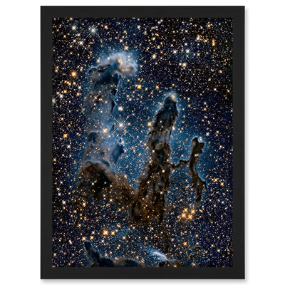 Hubble Weltraumteleskop Säulen der Schöpfung Blue Haze Adlernebel gerahmte Kunst A4