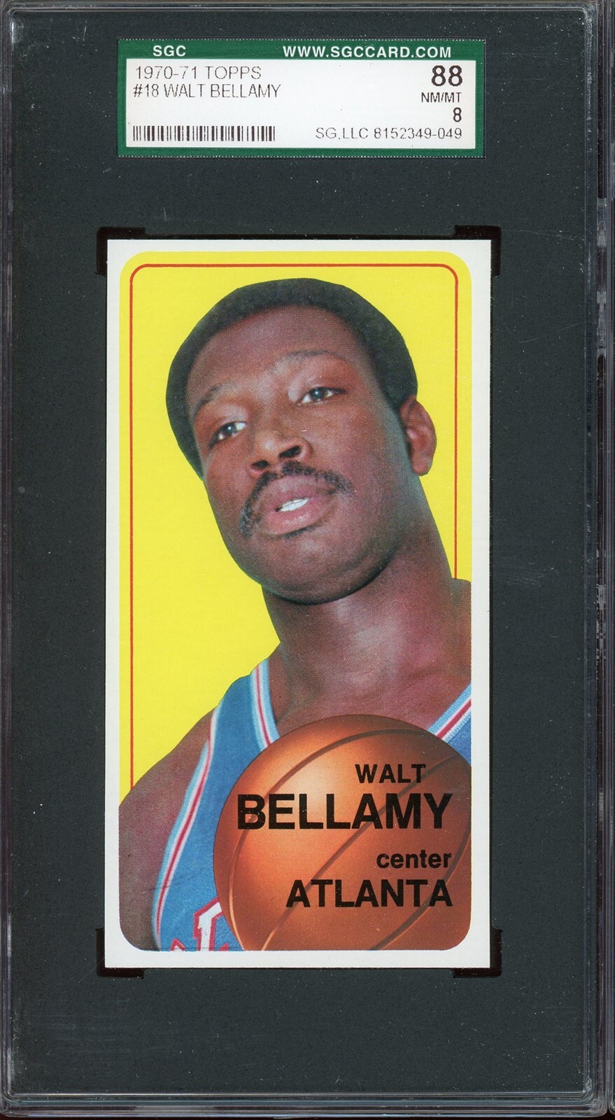 1970 Topps Basketball #18 Walt Bellamy SGC 8