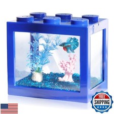 Small Betta Fish Tank, Stackable Mini Fish Tank Aquarium Tank Kit, 3/5 Gallon