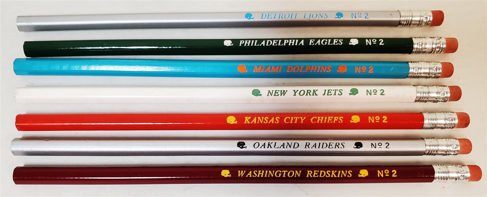 D47 7080'S VINTAGE LOT OF 27 NFL TEAM PENCILS UNSHARPENED! ASSORTMENT