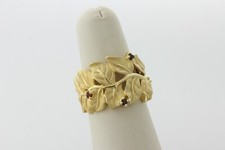 Ross Simons Gold Vermeil Sterling Silver 925 Leaf Sprig Matte Finish Ring Size 8
