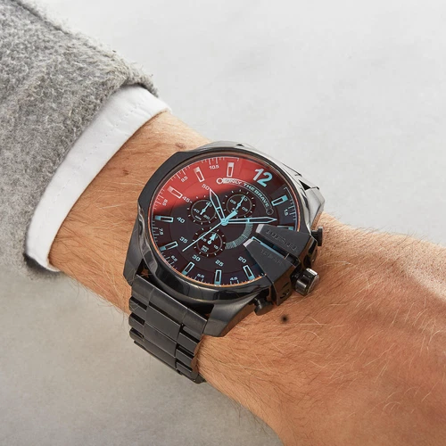 Diesel DZ4318 Mega Chief Herren Schwarz Ionenplattiert Edelstahl Uhr 59X51mm - Bild 8 von 14