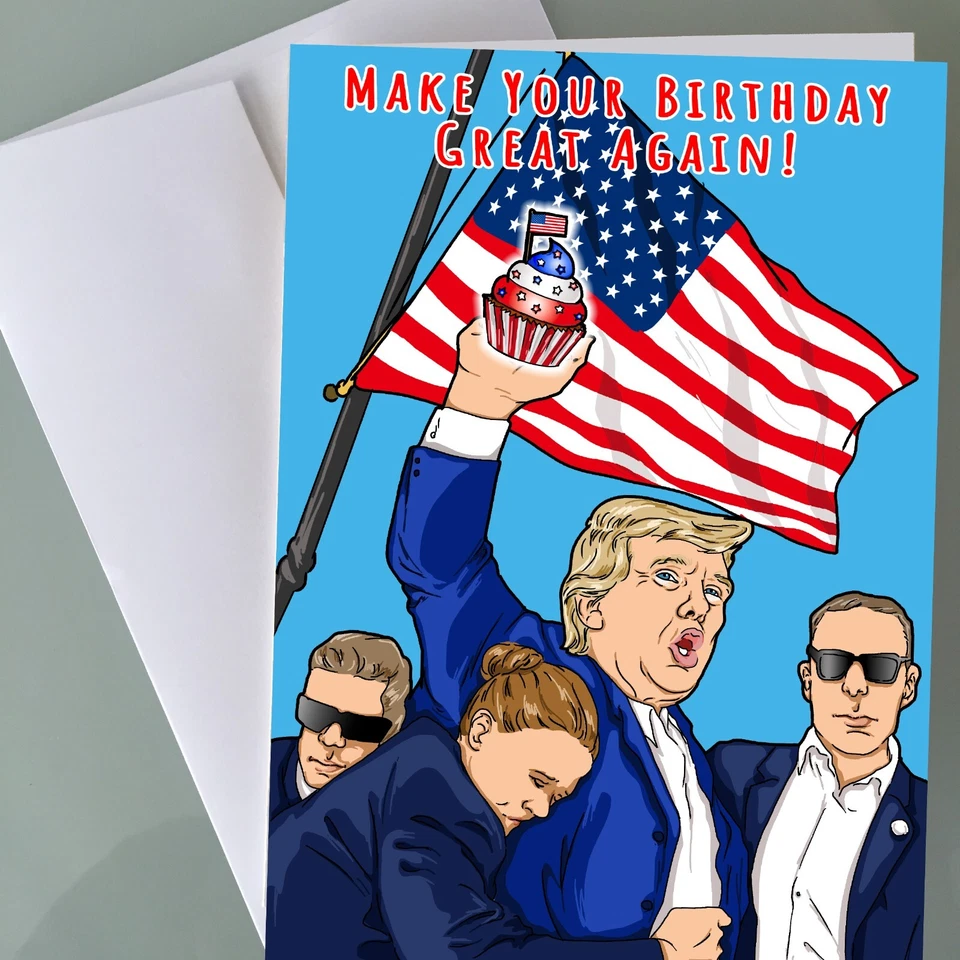 Donald Trump Birthday Card Funny Birthday Card Fan Art Happy Bday Gift President - Image 2 of 3