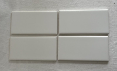 4 DATILE Ceramic Tiles Natural White 6'' x 3'' Glazed Ceramic Vintage Mid Century