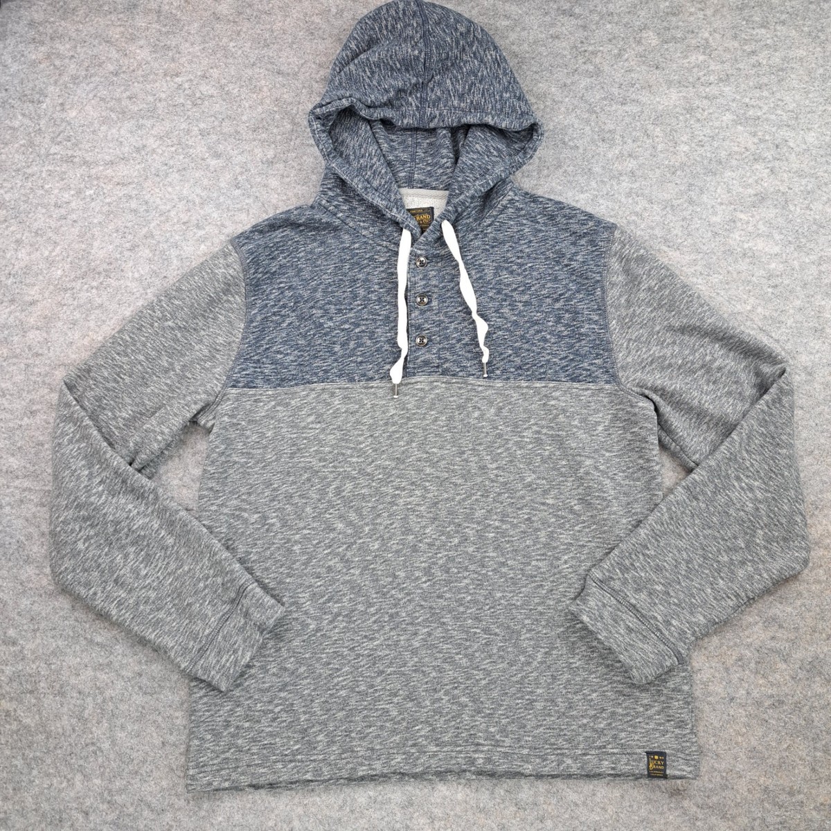 Lucky Brand Sweatshirt Hoodie Mens Large Gray Long Sleeve Hooded Shirt  Henley | eBay