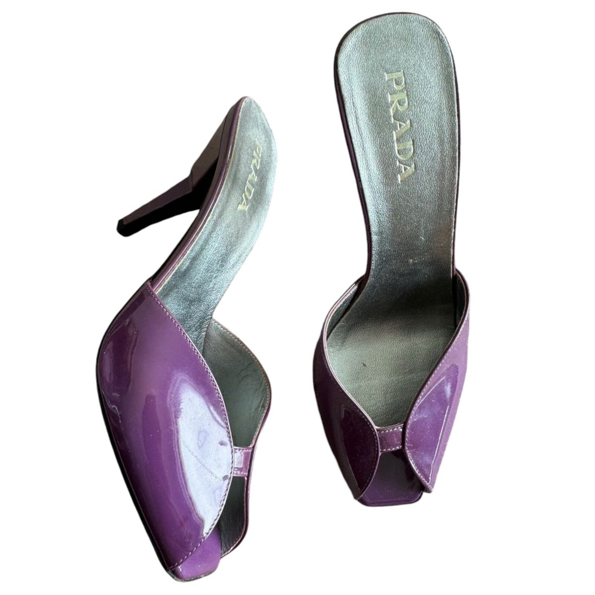 PRADA Purple Patent Leather Open Toe Slide Mules, Size 36.5 | eBay
