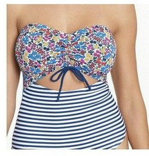 Women's One Piece Floral Daisy Strapless Swimsuit  by Time and Tru  A4
