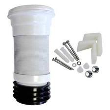 Toilet Pan Fixing Connection Kit Flexible Soil Pipe Bathroom Fixings Waste Pipe
