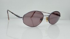 Vintage Luxottica LU2236 Blue Gray Metal Oval Sunglasses FRAMES ONLY Italy