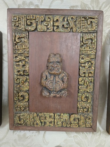 Original Mayan Zarebski Industrias Crushed Malachite 3D Wall Art Aztec Mexico - Picture 4 of 5