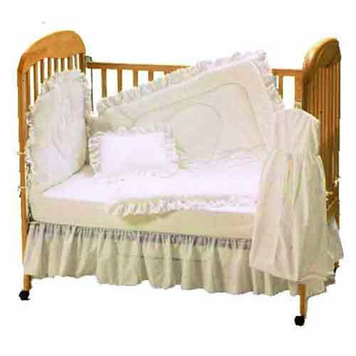 Baby Doll Bedding Carnation Eyelet Crib Bedding Set, Ecru ...