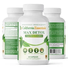 Max Detox - 100% Natural, Pure Herbal Ingredients, Vitamin Supplement - 180 Caps