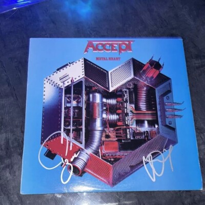 Accept Metal Heart Lp Vinyl Signed Autographed UDO Dirkschneider
