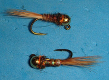 FLY FISHING FLIES - Natural FB PHEASANT TAIL Euro Nymphs (TNG) size #16 (6 pcs)