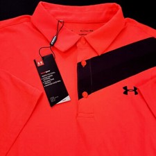 Under Armour Performance Golf Polo Shirt Heat Gear XL Stretch Short Sleeve